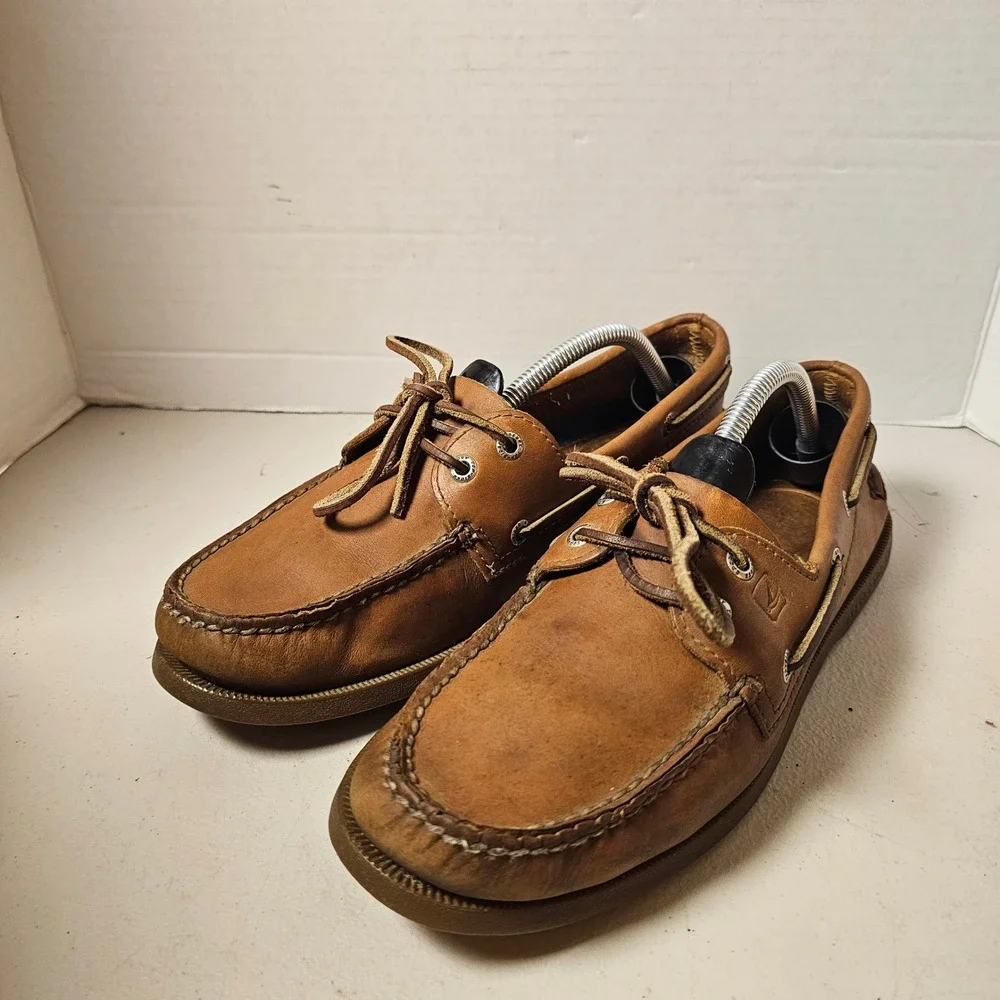 Sperry Top-Sider Mens 8.5M Authentic‎ Original Leather Boat Shoes Tan 0197640